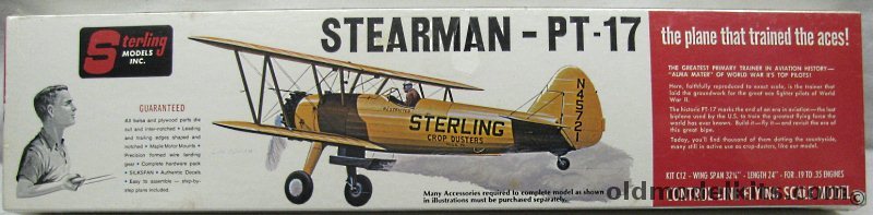 Sterling Stearman PT-17 Kaydet - Control Line Wooden 32 Inch Wingspan Flying Model, C12 plastic model kit